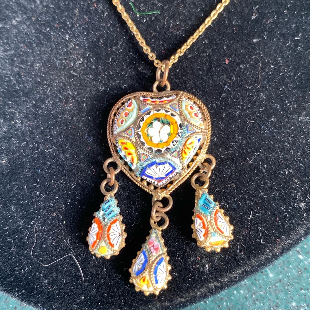 Micro mosaic  Necklace from Italy
